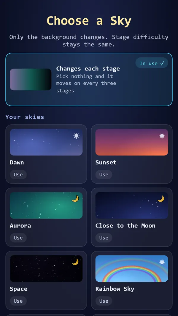 Pick a sky